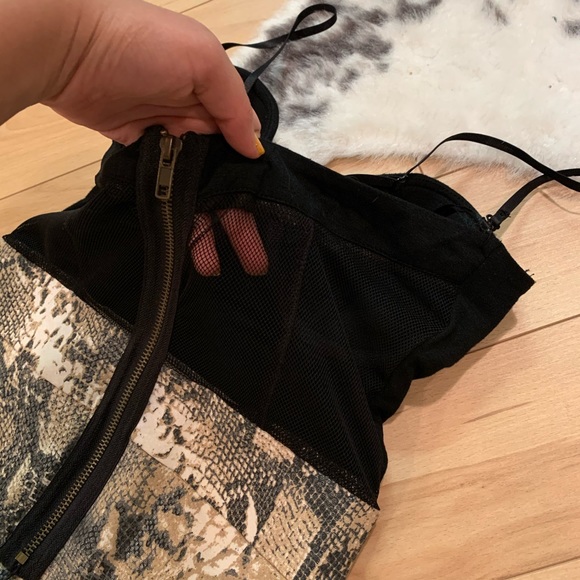 Mini dress with leather design! - Picture 3 of 4